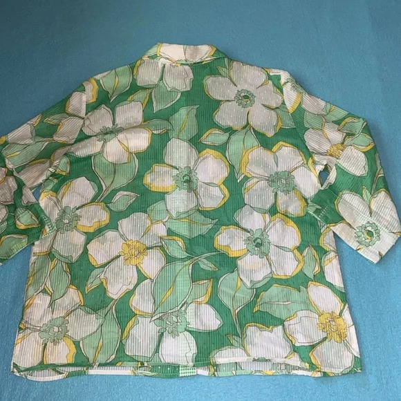 ALFRED DUNNER 2pc set floral button up and embellished tank top NEW size 18 - Picture 3 of 14